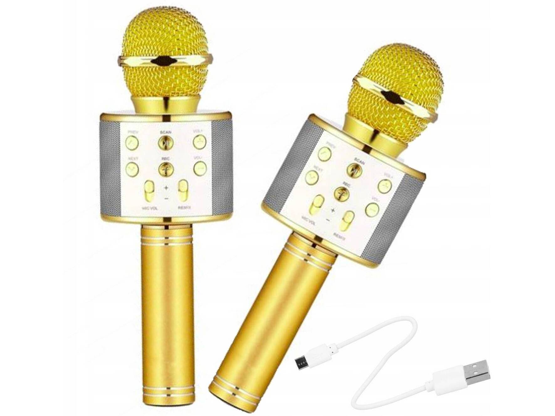Izoxis Karaoke bluetooth mikrofon Barva: Zlatá
