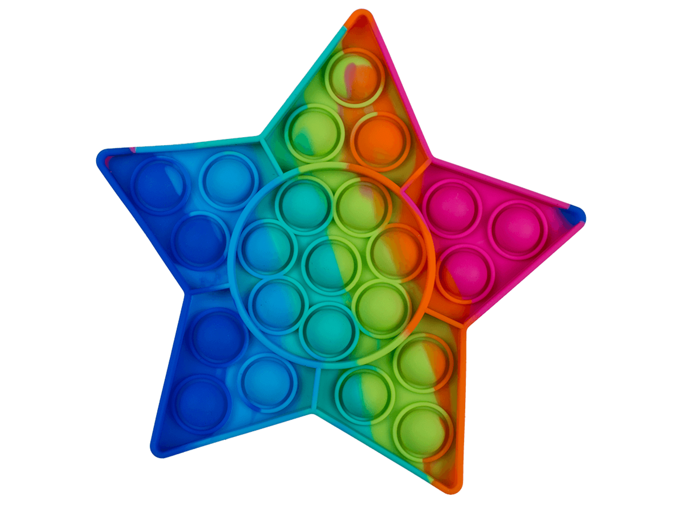 Pop It Fidget Toy Rainbow - antistresová hračka variant: Hvězda
