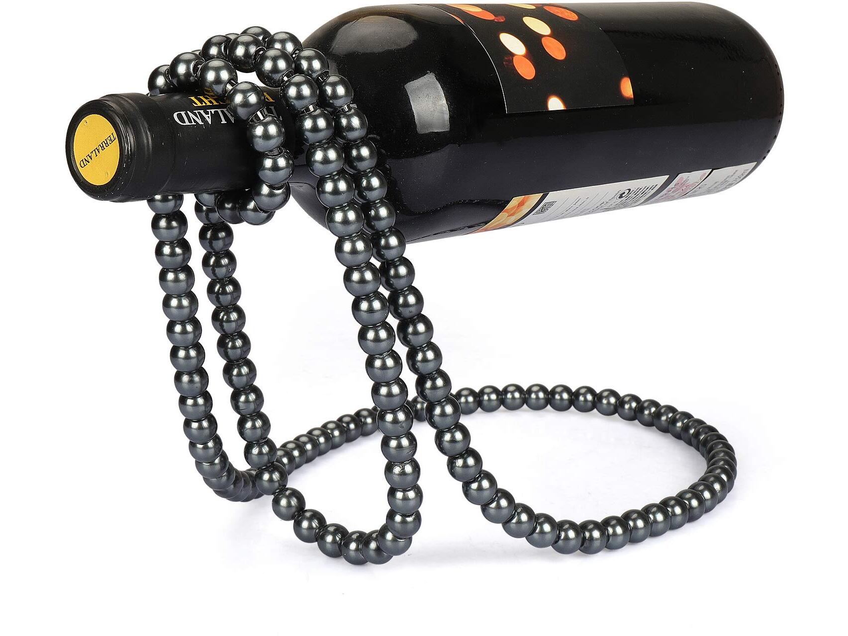 Stojan na víno - Perlový náhrdelník Barva: Černá