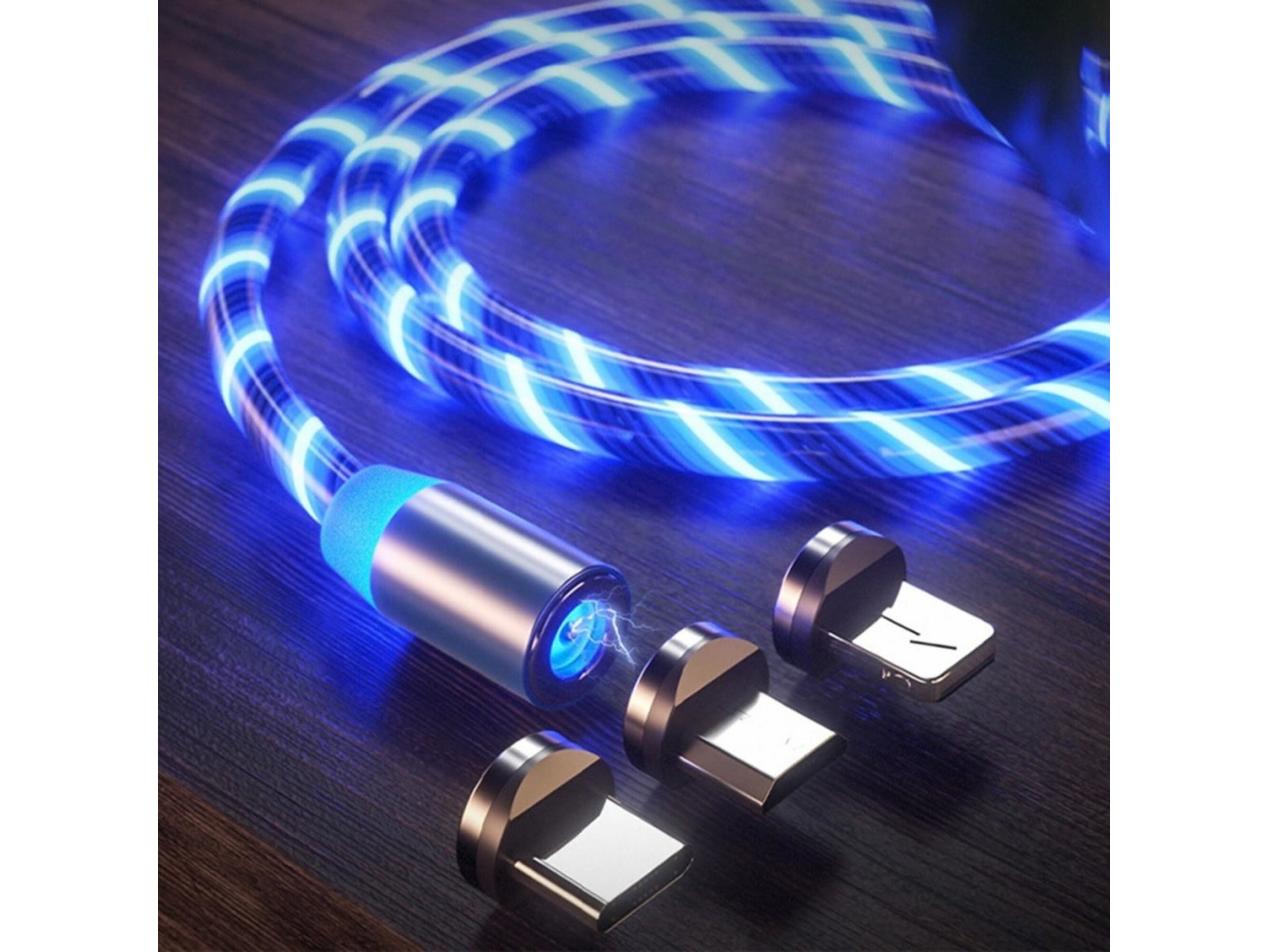 Magnetický USB nabíjecí kabel 3v1 LED