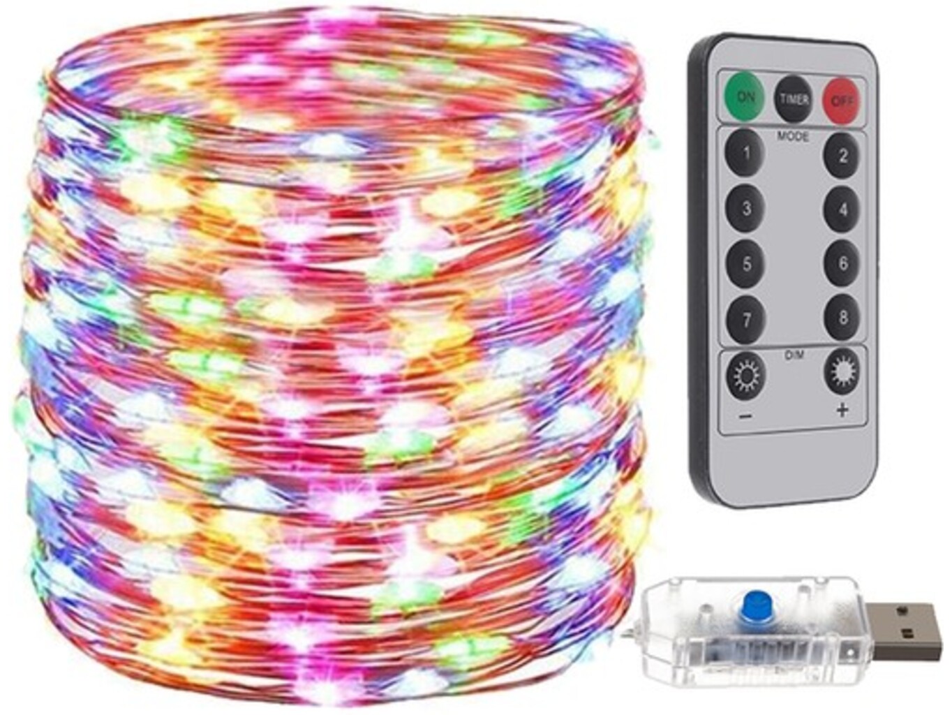Malatec USB Světelný řetěz 300LED 30m Barva: Multicolor