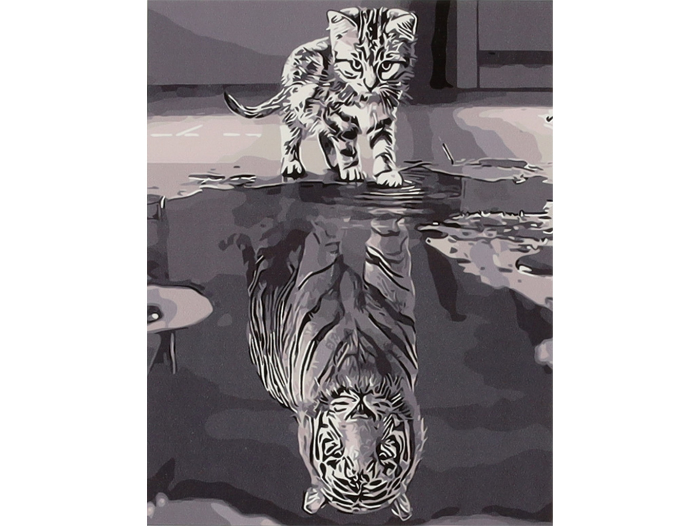 KIK Malování podle čísel - Kotě a Tygr - 50x40 cm