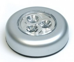 Samolepící lampička 3 LED, Stříbrná