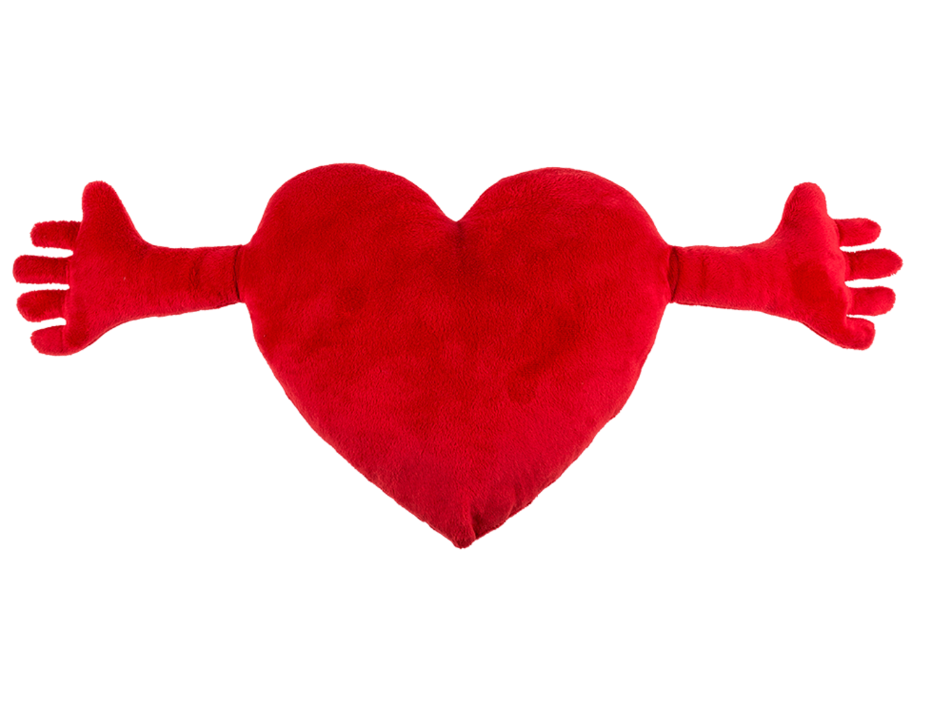 Polštář srdce - s rukama červená 30 x 68 cm
