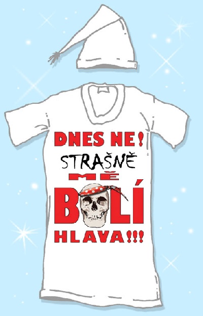 Noční košile - Dnes ne, strašně mě bolí hlava Velikost: M