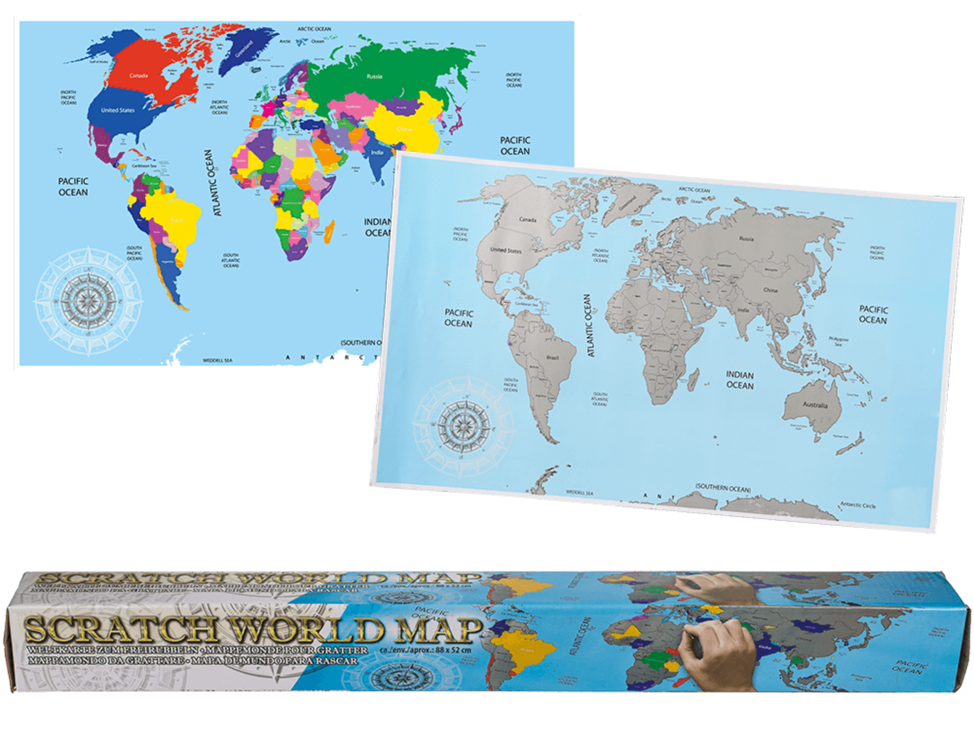 Stírací mapa světa Travel Map Marine World