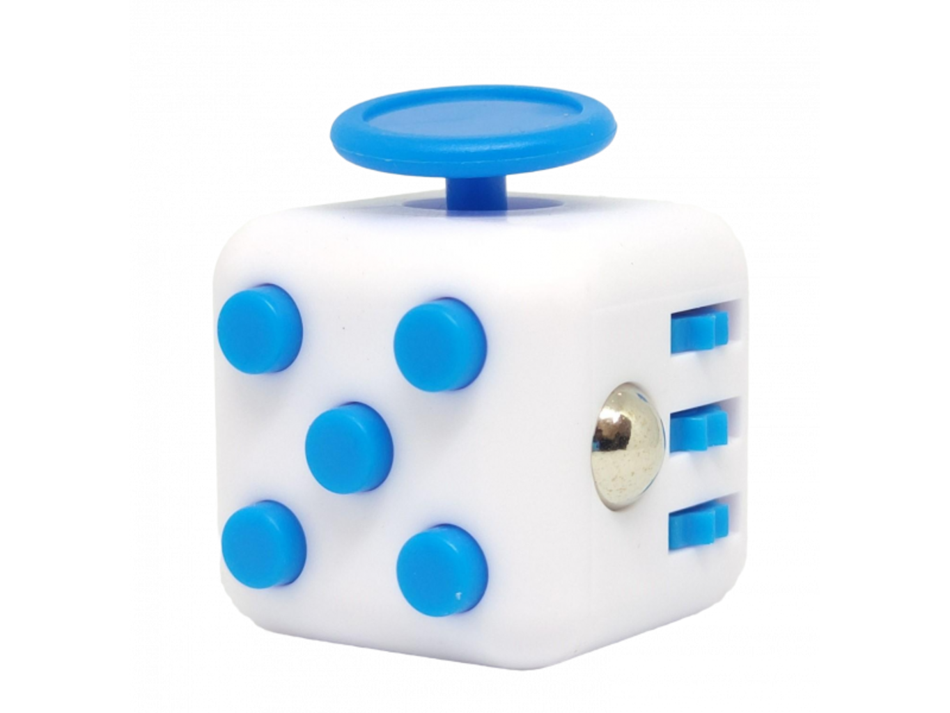 Fidget Cube antistresová kostka Barva: Bílo-modrá
