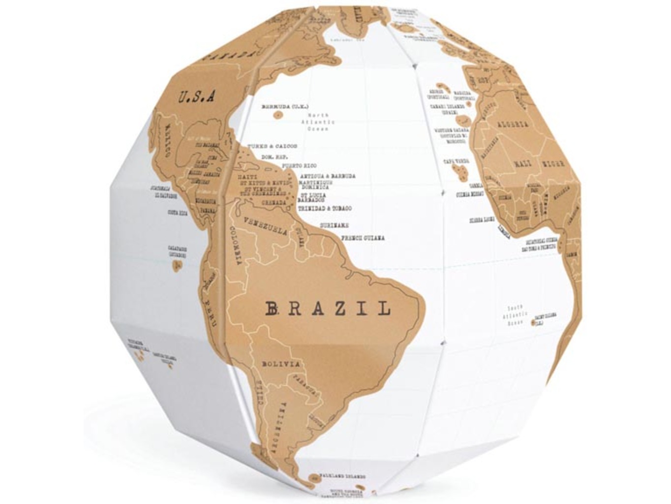 Stírací glóbus 3D - stírací mapa světa