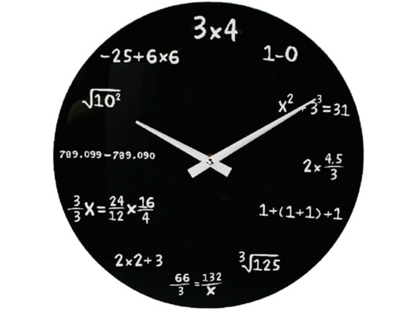 Matematické hodiny Barva: Černé skleněné