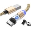 magneticky usb nabijeci kabel 3v1 led 25