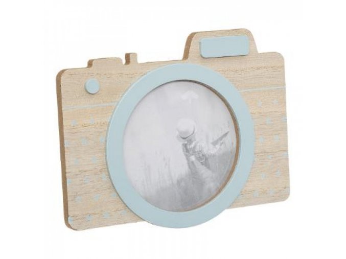 Dřevěný rámeček na fotku ve tvaru foťáků v bílé barvě