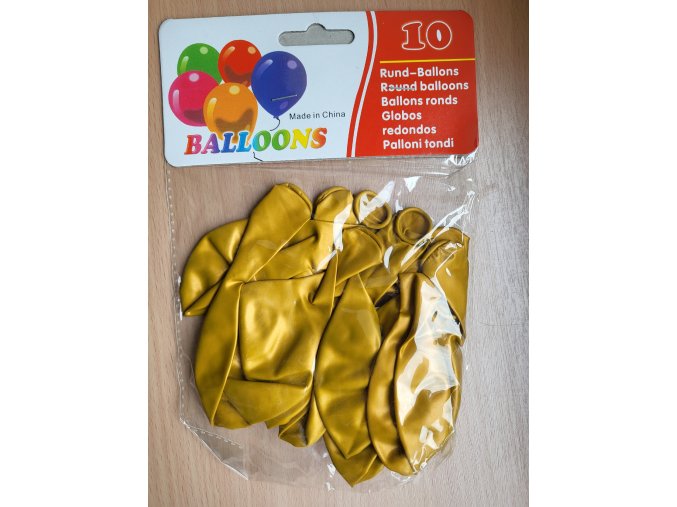 Nafukovací balónky 10 ks zlaté