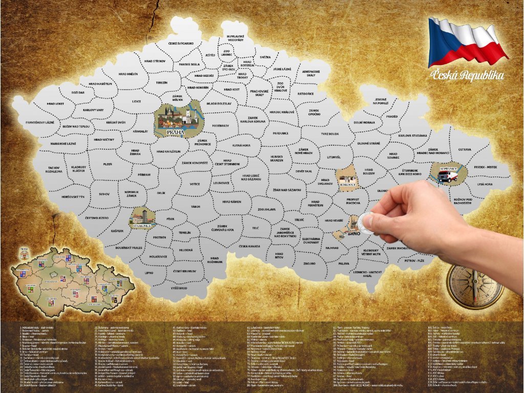Stírací mapa - Česká republika