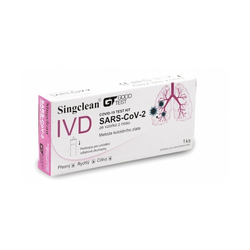 SingClean™ COVID-19 Antigen Test Kit (Colloidal Gold) swab - Z kraje nosu - 1ks
