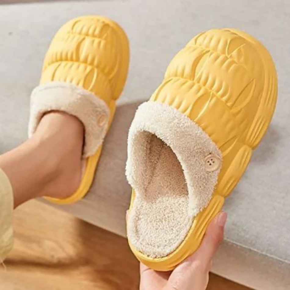 Teplé, měkké a pohodlné pantofle Barva: Žlutá, Velikost pantofle: 38/39