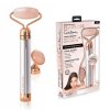 1603628 finishing touch gold quartz flawless contour vibrating facial roller massager with 2 heads 1286