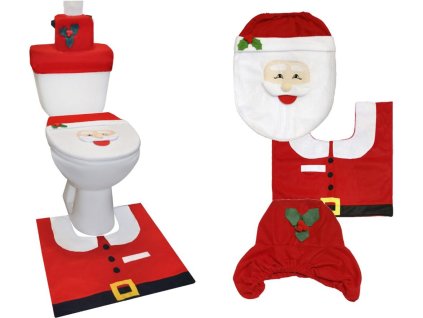 vanocni potah na toaletu santa claus 1