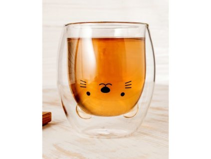 Sklenice s dvojitým sklem zvířátko (Zvířátka Kočka)