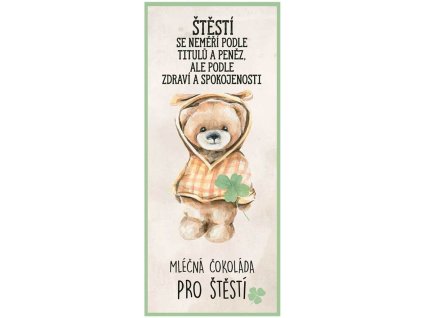 13431 darkova mlecna cokolada 100 g pro stesti medved se ctyrlistkem 1