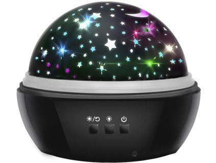 Noční lampička s projektorem (Barva Černá)