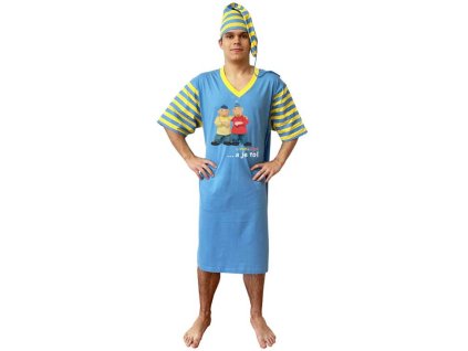 Noční košile -  Pat a Mat - A je to! - modrá (Barva Modrá, Velikost L)