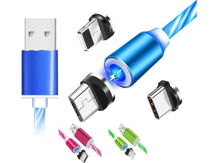 svitici magneticky usb nabijeci kabel 3v1 led 2