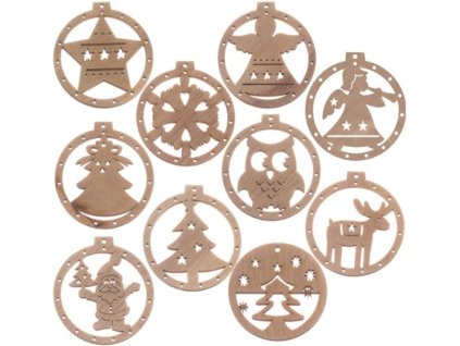 16159 4 drevene vanocni ozdoby na stromecek 10 ks 5
