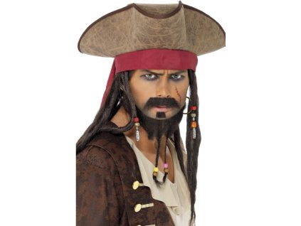 17384 klobouk piratsky s vlasy a satkem jack sparrow 1