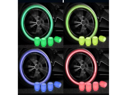 Svítící čepičky na auto ventilky 4 ks (Barva Červená)