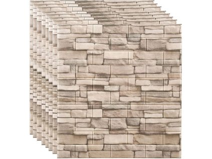 3D samolepící nástěnný panel z tmavých cihel 70 x 77 cm (Počet ks v balení 1 ks)