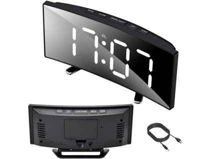 digitalni led budik se zrcadlovym displejem a teplomerem 1