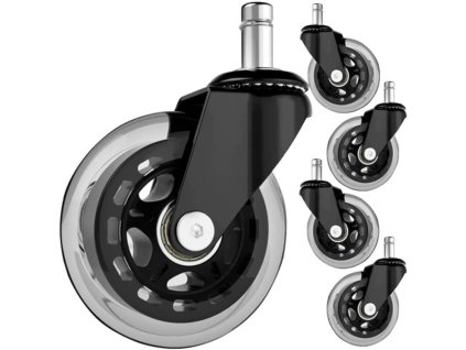 18519 4 gumove kolecko ke kancelarske zidli 75mm transparentni 5 ks 5