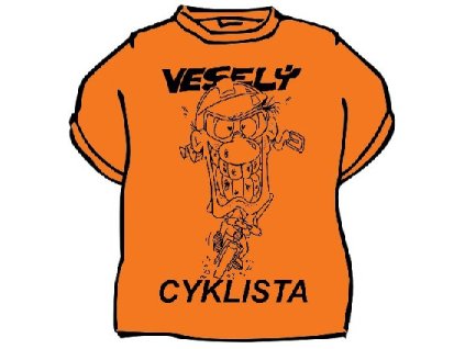 Tričko - Veselý cyklista (Barva Bílá, Velikost L)
