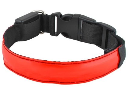 Svítící obojek pro psy červený (Velikost M)