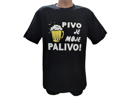 Tričko - Pivo je moje palivo - černé (Velikost L)