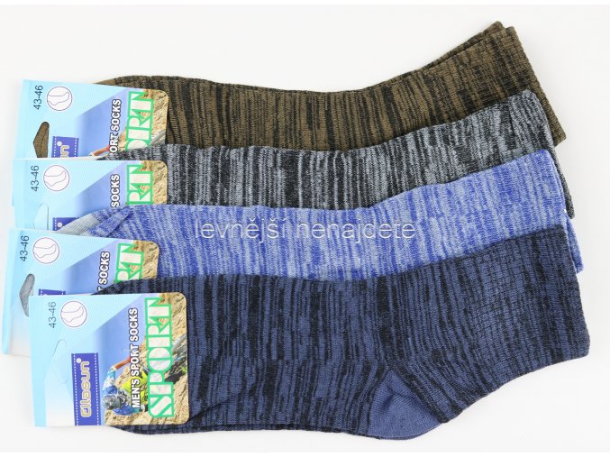 Pánské bavlněné ponožky sports melír 3 páry
