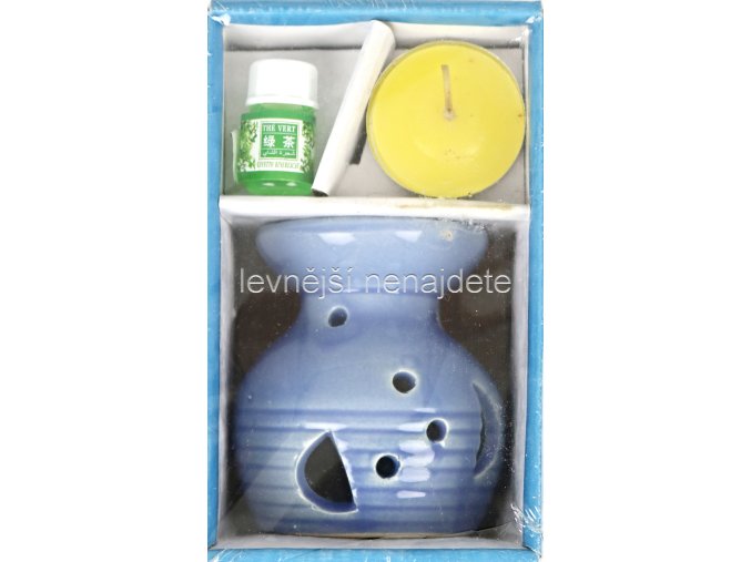 Keramická aroma lampa set modrý