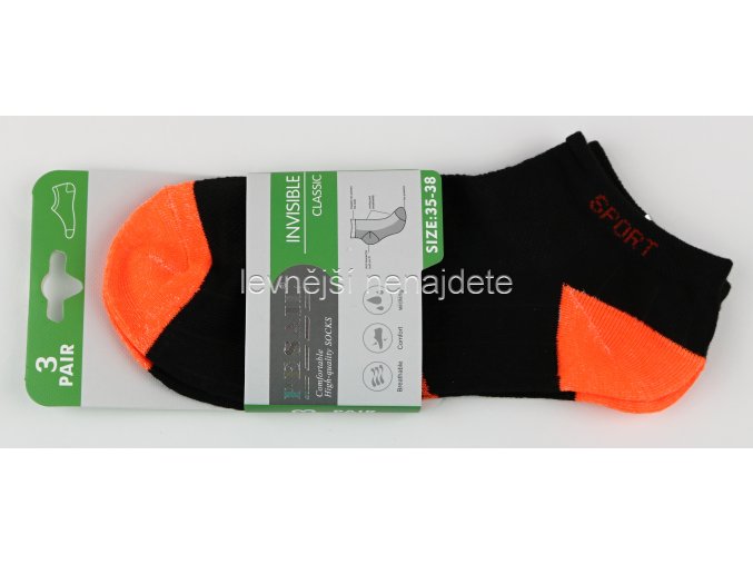 Dámské kotníkové bavlněné ponožky L89W 3 páry