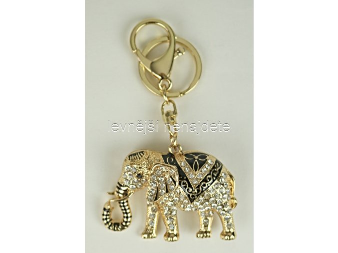 Přívěsek na klíček sloník zlatý