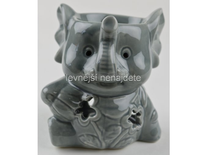 Keramická aroma lampa slon šedý