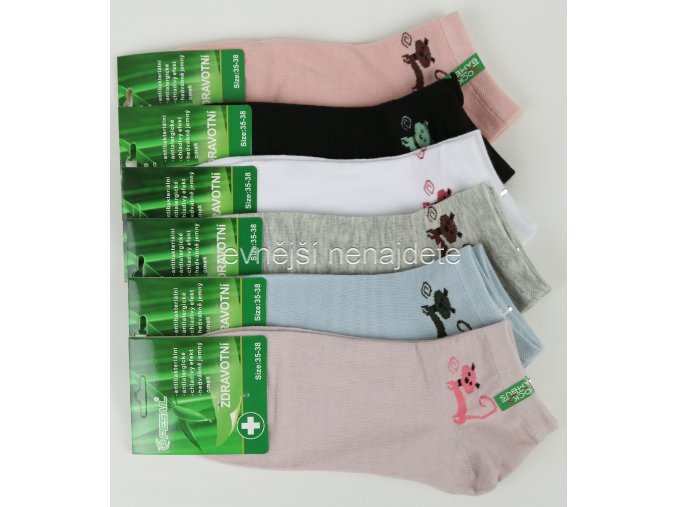 Dámské bambusové zdravotní kotníkové ponožky X38W 3 páry