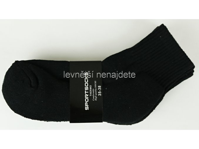 Dámské bavlněné termo ponožky černé 3 páry