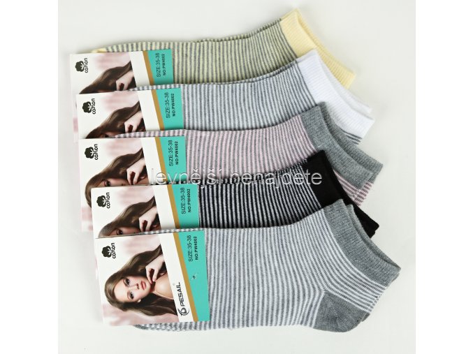 Dámské bavlněné kotníkové ponožky P02W 3 páry