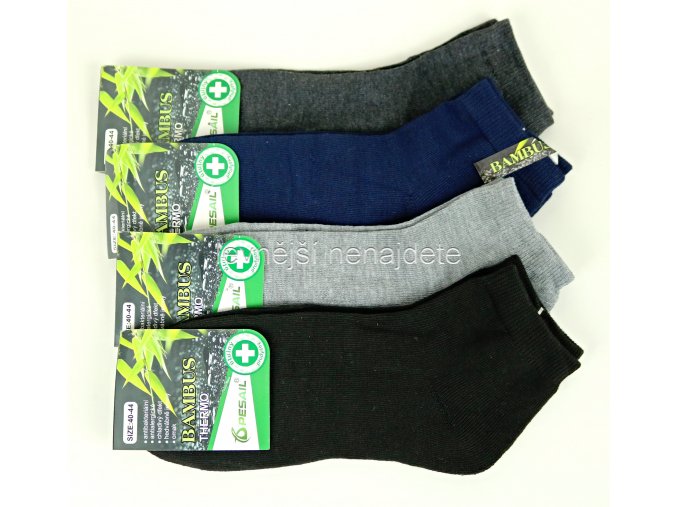 Pánské bambusové termo kotníkové ponožky 3 páry