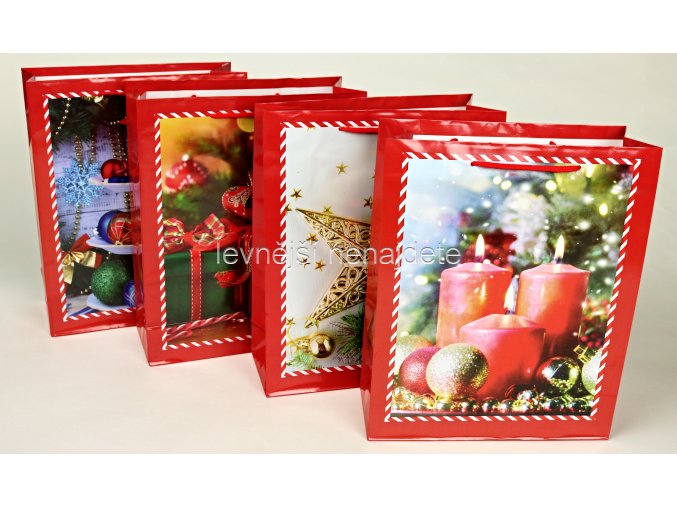 Vánoční papírová taška vzor 07A  32 x 26 cm