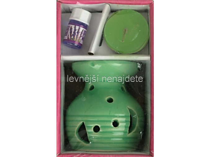 Keramická aroma lampa set zelený vz.2