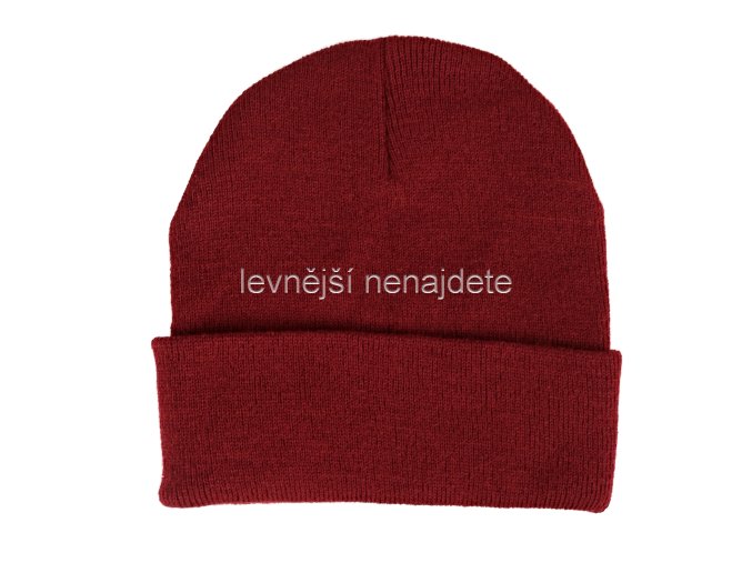 Čepice zimní pletená vínová