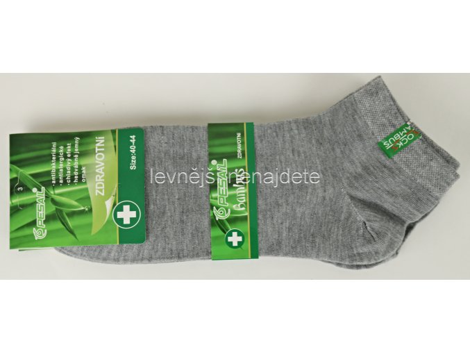 Pánské zdravotní bambusové kotníkové ponožky šedé 3 páry