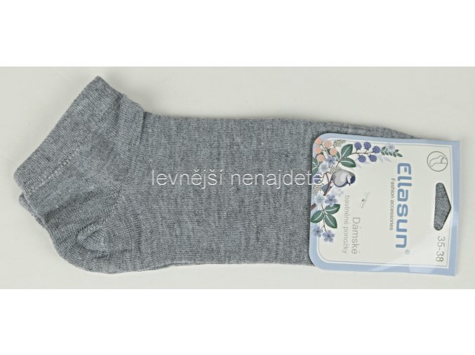 Dámské bavlněné kotníkové ponožky šedé