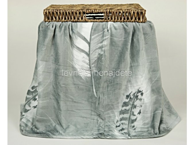 Deka mikroflanel PEŘÍ ŠEDÉ 200 x 220